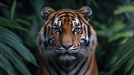 Obraz premium Tiger in Tropical Habitat