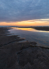 Sunrise on the Caspian Sea coast