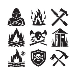 Danger Symbol Black Silhouette vector illustration