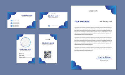 Stationery design for business card, letterhead, identity card