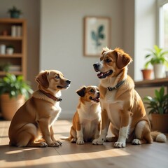 Random photo effect of pets staying in a pet hotel during their owners' departure