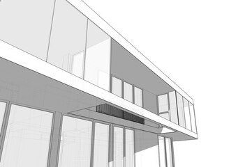 3d rendering of modern architecture 