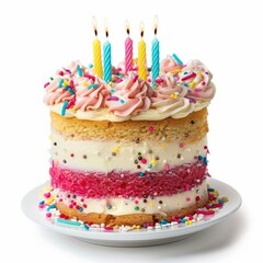 Colorful layered birthday cake