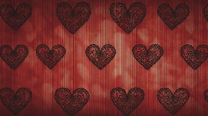 Bold Red Heart Brush Stroke - Expressive Love Art on White Background