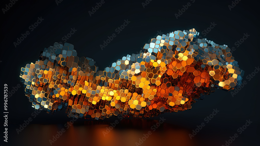 Poster Cloud shaped technology abstraction. Connection and data storage concept