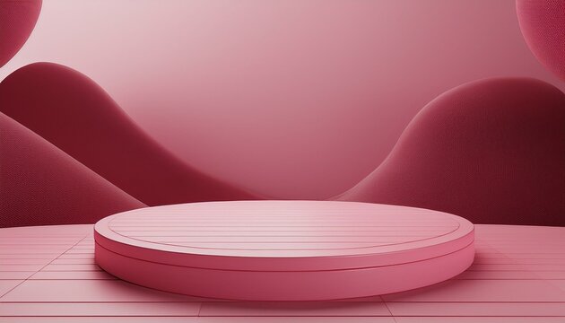 Render 3D de Espa&ccedil;o com Expositor Redondo para&nbsp;Produtos