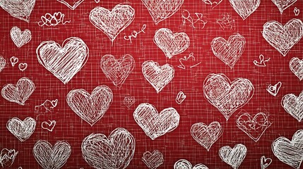 Bold Red Heart Brush Stroke - Expressive Love Art on White Background