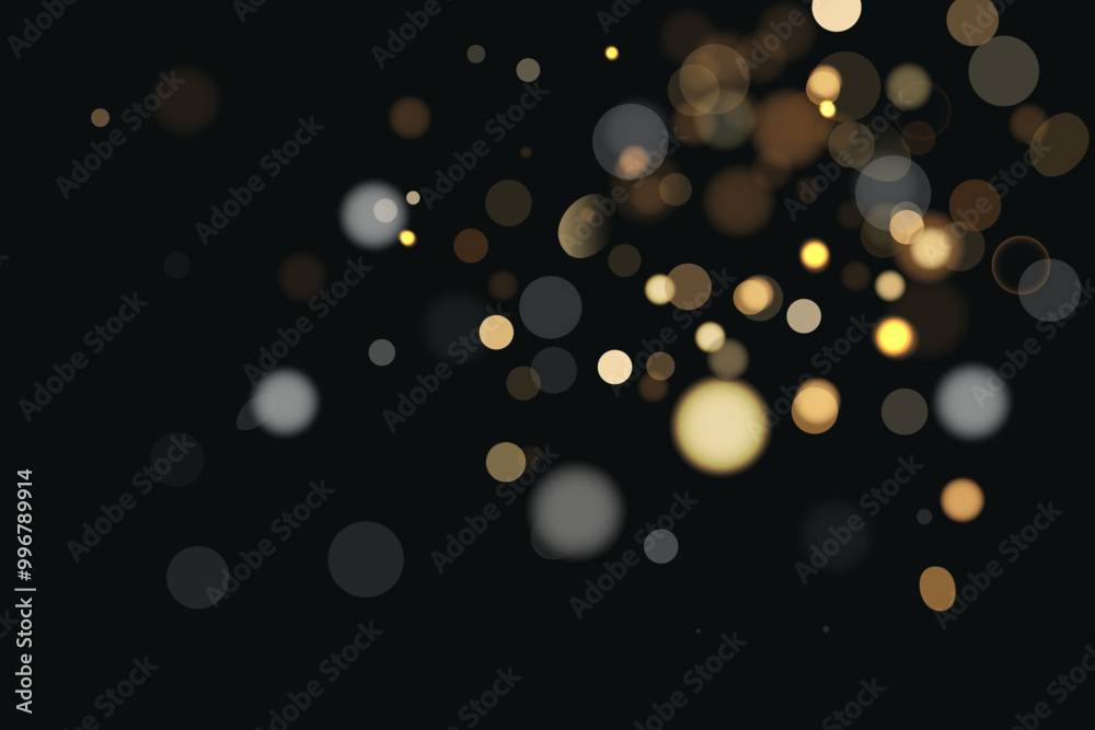 Poster the dust sparks and golden stars shine with special light. vector sparkles on a transparent backgrou