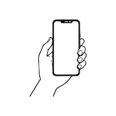 Hold hand phone mobile illustration.
