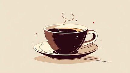 Obraz premium Stylish Cup of Coffee with Steam Rising Above