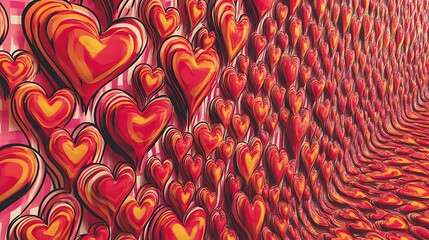 Bold Red Heart Brush Stroke - Expressive Love Art on White Background