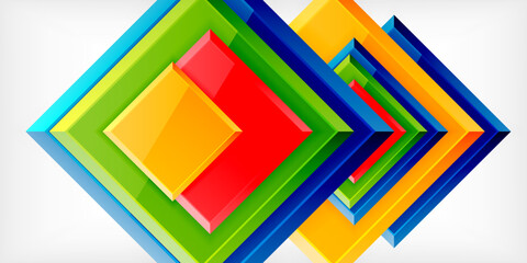 Colorful squares with reflections abstract background design. Vector Illustration For Wallpaper, Banner, Background, Card, Book Illustration, landing page