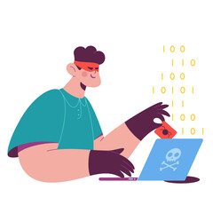 Hacker infecting the network with virus