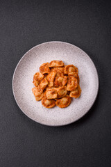 Ravioli with meat or vegetarian with ricotta, salt and spices