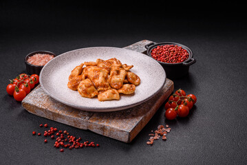 Ravioli with meat or vegetarian with ricotta, salt and spices