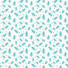 Print. A festive seamless pattern featuring hand-drawn Christmas trees. Perfect for wrapping paper, fabric, or digital projects.