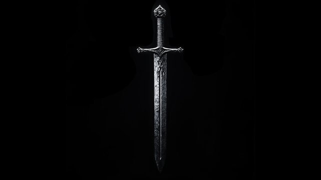 Knight sword on a black background