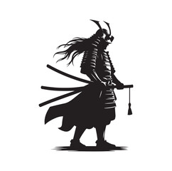 samurai warrior vector Silhouette illustration
