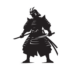 samurai warrior vector Silhouette illustration