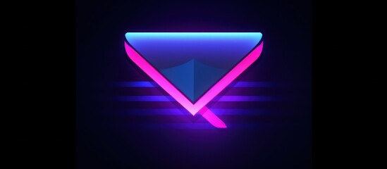 Fototapeta premium Neon Triangle on a Dark Background