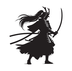 samurai warrior vector Silhouette illustration