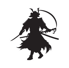 samurai warrior vector Silhouette illustration