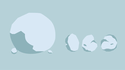 illustration of a collection of large stones and small stones. round mountain rock. It can be used as a design element with the theme of obstacles in a career, challenges in the world of work