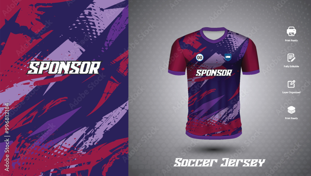 Poster Soccer jersey design for sublimation or sports t-shirt design for cricket
