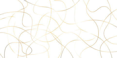 Random pattern colorful line stroke on a transparent background. Chaotic random lines abstract geometric pattern vector background. Decorative golden pattern with tangled curved lines.	