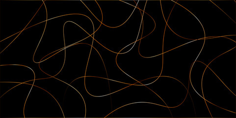 Random pattern colorful line stroke on a transparent background. Chaotic random lines abstract geometric pattern vector background. Decorative golden pattern with tangled curved lines.	