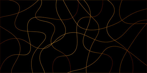 Random pattern colorful line stroke on a transparent background. Chaotic random lines abstract geometric pattern vector background. Decorative golden pattern with tangled curved lines.	