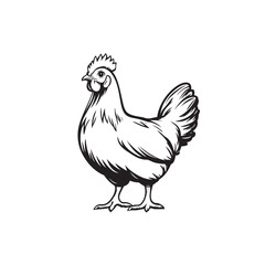chicken vector icon logo black design simple flat style template on white background