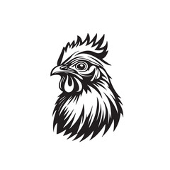 Chicken head design vector on gray background. chicken silhouette. chicken animal vector illustration