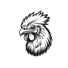 Chicken head design vector on gray background. chicken silhouette. chicken animal vector illustration