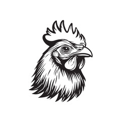 Chicken head design vector on gray background. chicken silhouette. chicken animal vector illustration