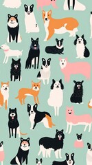 Dogs pattern backgrounds animal.