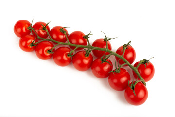 Cherry tomatoes on a white background