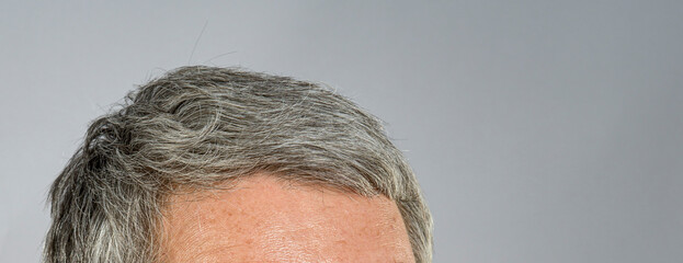 Close-Up of Grey Hair on Mature Man
