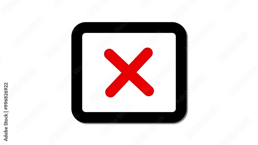 Poster crossed mark animation signals errors, prevents mistakes, helps identify issues, reduces confusion, 