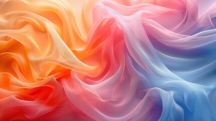 Obraz premium A Beautiful Display of Colorful Abstract Fabric Flowing Gracefully in Soft Tones