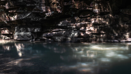 Still Waters Beneath the Rocky Cliff