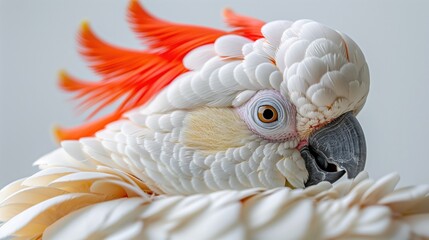 Fototapeta premium A stunning closeup photograph showcasing the beauty and majesty of a rosecrested cockatoo