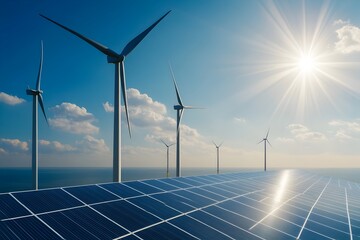 Renewable Energy Powerplants Showcasing Sustainable Future of Clean Electricity