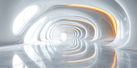 Fototapeta premium Abstract white architecture for a corporate office, futuristic business setup