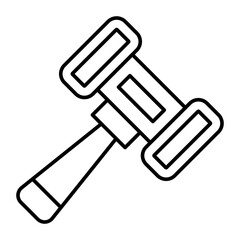 Sledgehammer Vector Line Icon Design