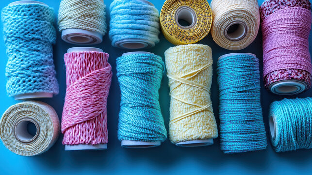 Close-up of colorful threads in various shades, showcasing the vibrancy and joy of crafting and creativity.