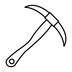 Pickaxe Vector Line Icon Design