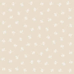 beige floral doodle colorful seamless pattern