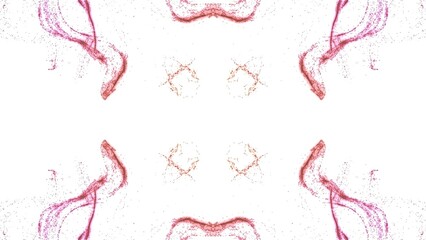 symmetrische organische rote Strukturen, Wissenschaft, dynamisch, Morphose, expandieren, ausbreiten, Biologie, Hintergrund
