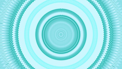 kreisrundes pastellfarbendes Muster, kaleidoskopisches Fraktal, Mandala, Grafik, symmetrisch, Dekoration, Muster, türkis